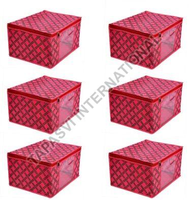 6 Pcs Combo Red Printed Storage Bag