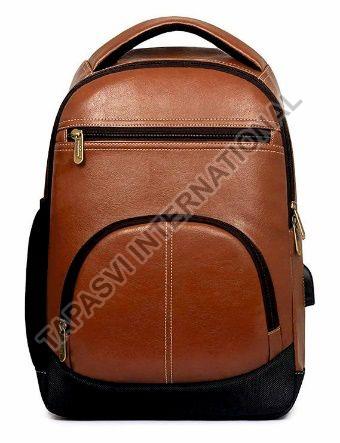 Rexine Dark Brown School Backpack