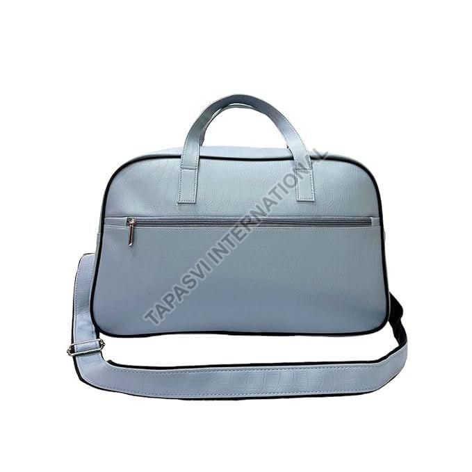 Rexine Light Blue Travel Bag with Belt