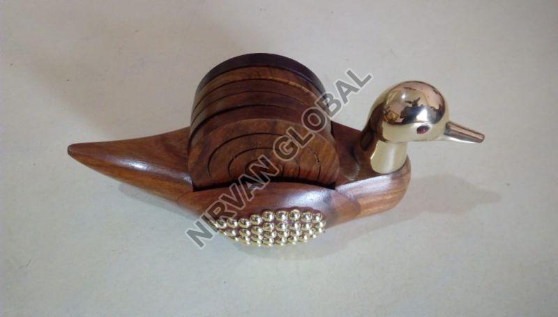 Wooden Tea Coaster Duck Shape