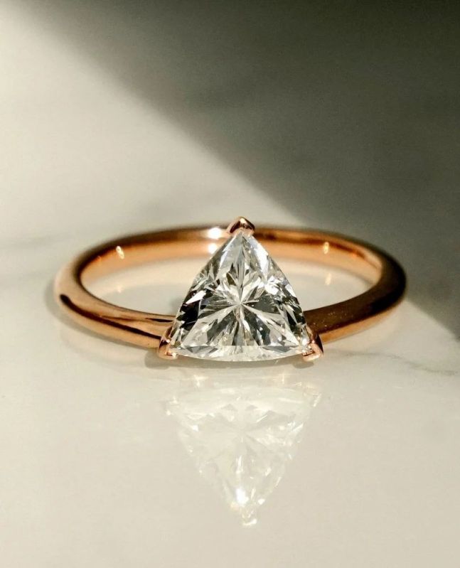 Trillion Cut Lab Grown Diamond Engagement Ring