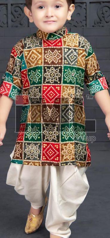 Boys Multicolor Dhoti Kurta Set