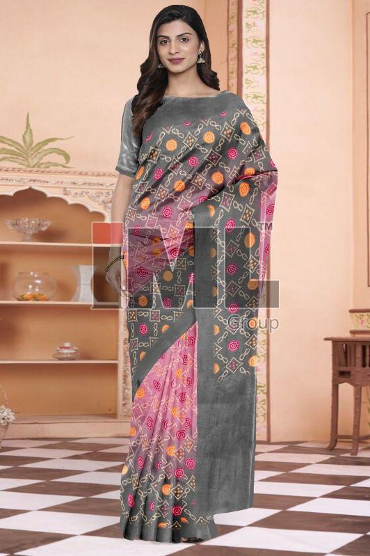 Multicolor Bandhani Printed Saree