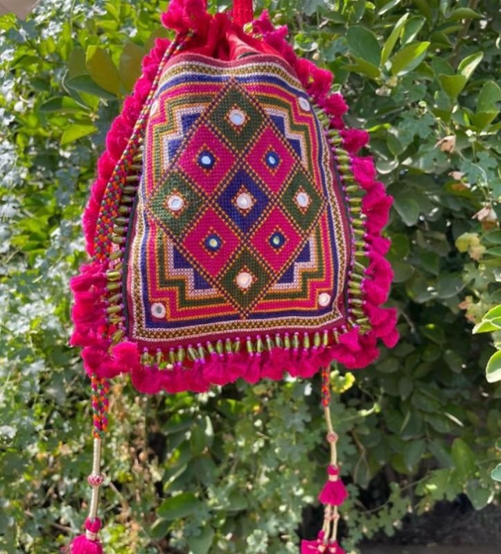 Stone Tassel Potli Bag