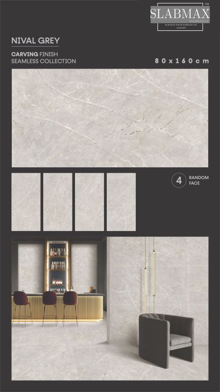 Nival Grey Carving Finish Engrave Collection Vitrified Tiles