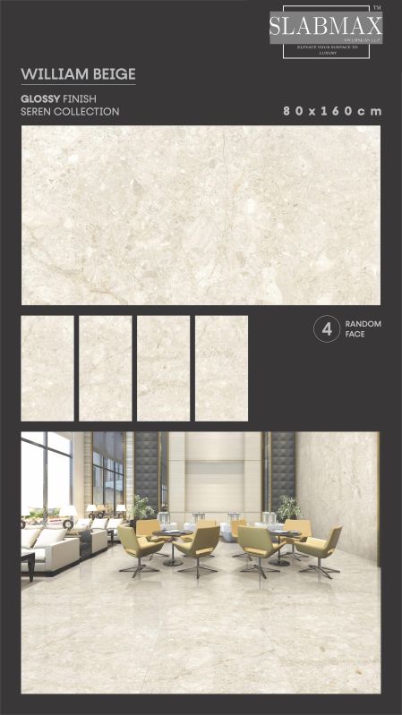William Beige Glossy Finish Seren Collection Vitrified Tiles