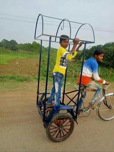 Mild Steel Polished Ice Cream Tricycle