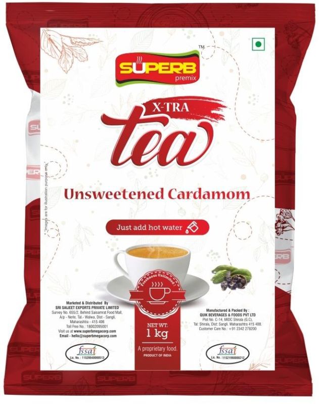 1Kg Superb X-Tra Unsweetened Cardamom Tea Premix