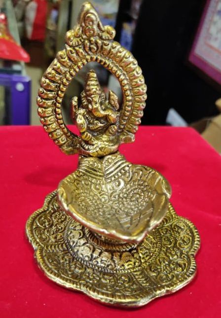 Brass Deepak Ganesh Statue