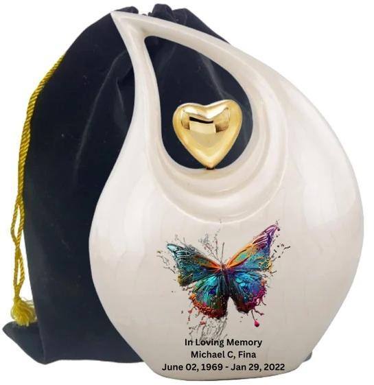 Beautiful Pearl Teardrop Cremation Urn