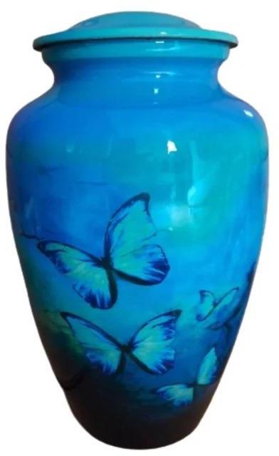 Blue Butterfly Design Adult Cremation Urn