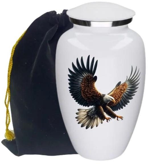 Handcrafted  Memorial Cremation Urn With Velvet Bag