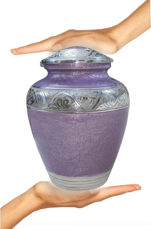 Purple Enamel Textured Adult Cremation Urn