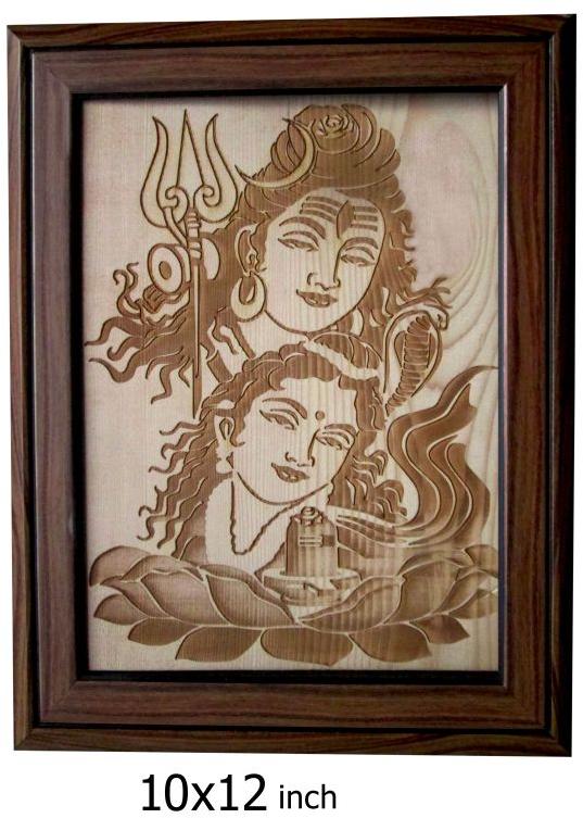 Brown MDF Shiv Parvati Wooden Frame