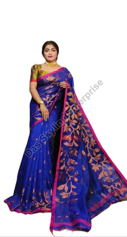 Ladies Dark Blue Handloom Saree