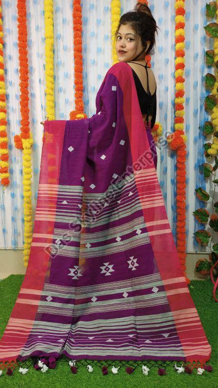 Ladies Handloom Cotton Jamdani Saree