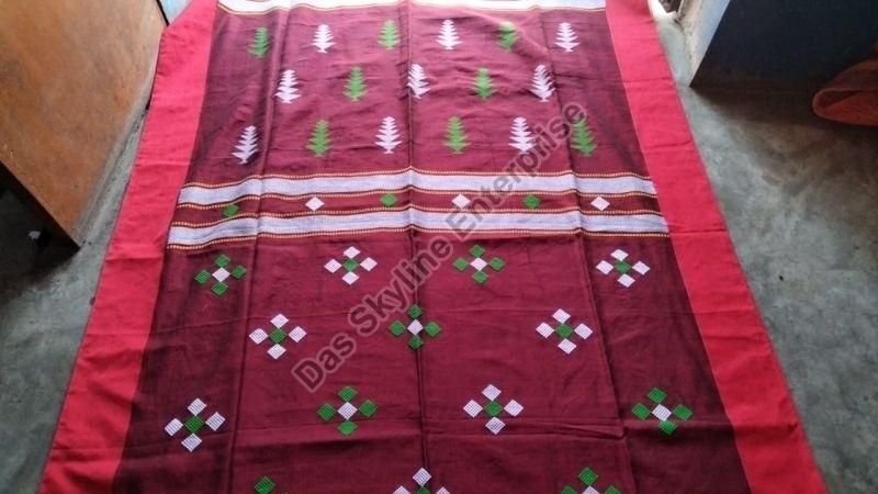 Ladies Printed Handloom Jamdani Saree