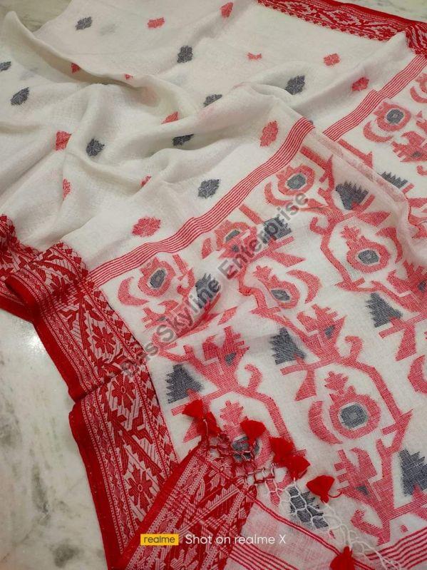 Ladies Printed Handwork Jamdani Saree