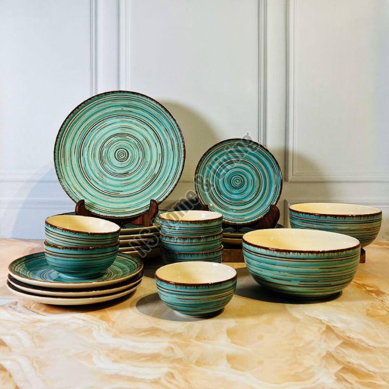 Iris Turquoise Ceramic Dinner Set