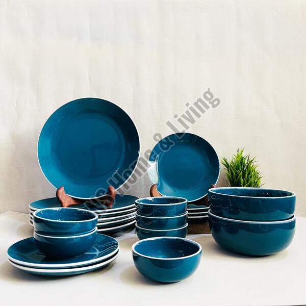 Retro Green Handcrafted Ceramic Dinner Set