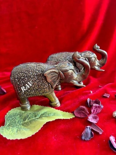 Brass Elephant Statue Set