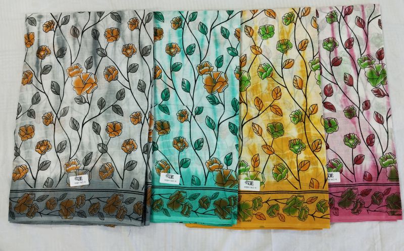 Floral Printed Pure Cotton Saree