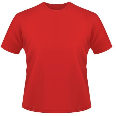 Mens Red Plain T Shirt