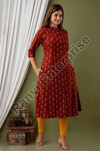 Ladies A Line Printed Kurti