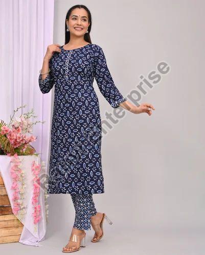 Ladies Printed Kurti Pant Set