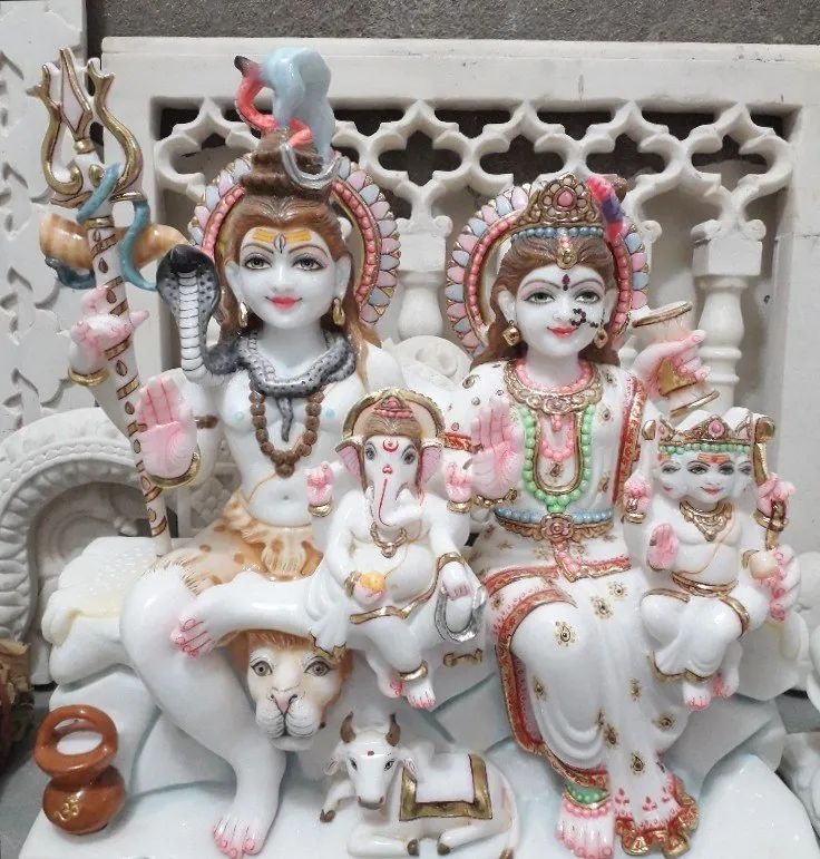 Shiv Parivar Marble Statue