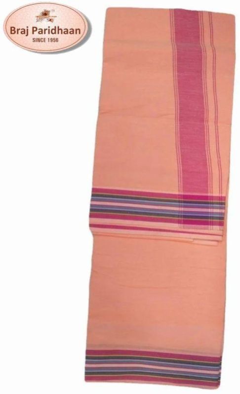 Peach Cotton Dhoti