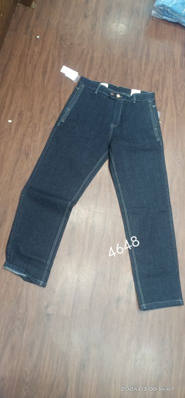 Mens Black Cargo Denim Jeans