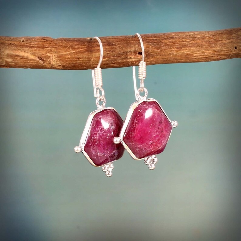 92.5 Silver Ruby Earring