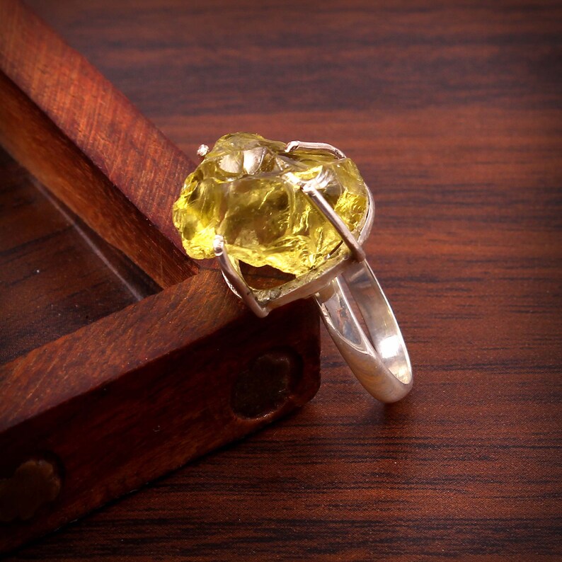 Lemon Quartz Sterling Silver Bohemian Ring