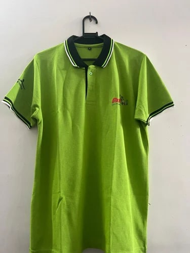 Mens Cotton Green Polo T-Shirts