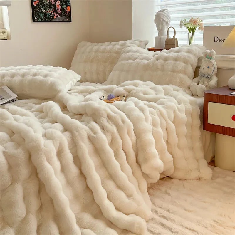 Rabbit Fur Bed Quilt