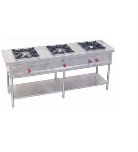 Stainless Steel Three Burner Cooking Range