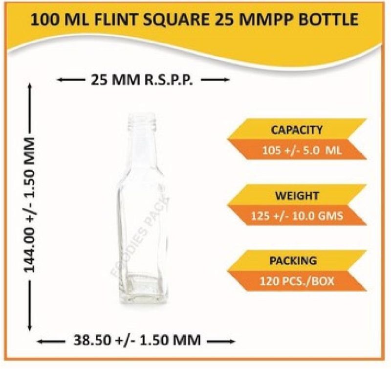 100ml Olive Oil Square Glass Bottle