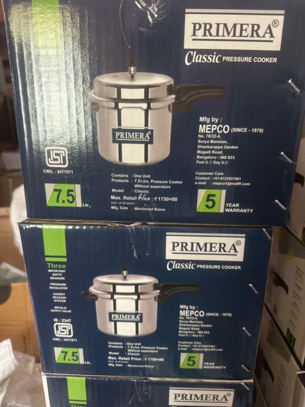 Primera Aluminium Pressure Cooker Manufacturer Supplier from Bangalore