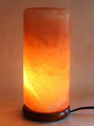 Cylinder Shaped Rock Salt Lamp