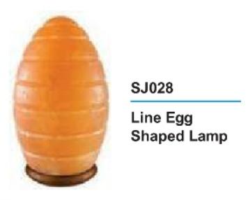 Line Egg Shaped Rock Salt Lamp