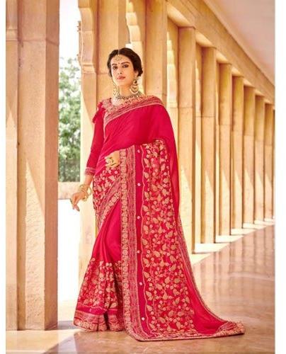 Ladies Heavy Embroidered Chiffon Saree