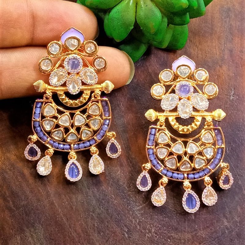 Kundan Polki Stone Earrings