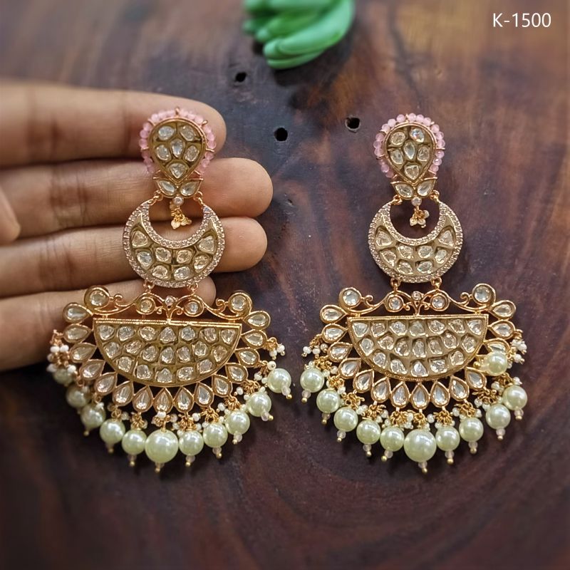 Kundan Studded Pearl Earrings