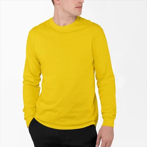 Mens Full Sleeves Plain T-Shirt