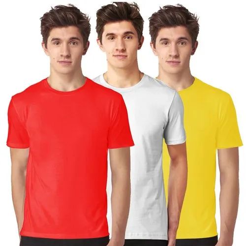 Mens Round Neck Plain T-Shirt