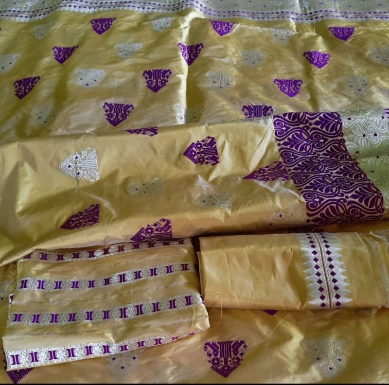 Printed Assam Silk Mekhela Chador