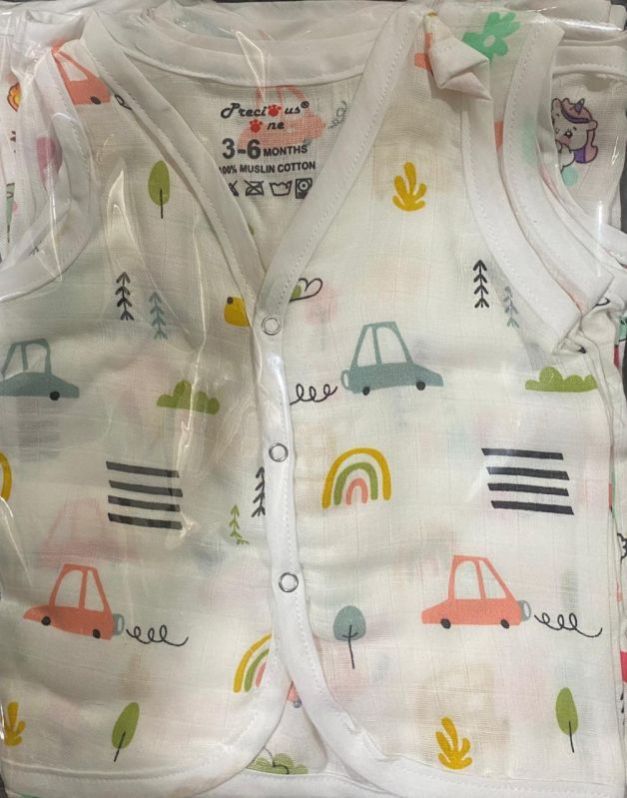 Sleeveless Muslin Front Open Top