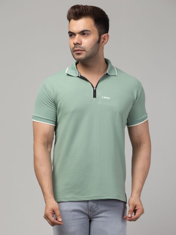 Polyster Teal Mens Polo T-Shirt