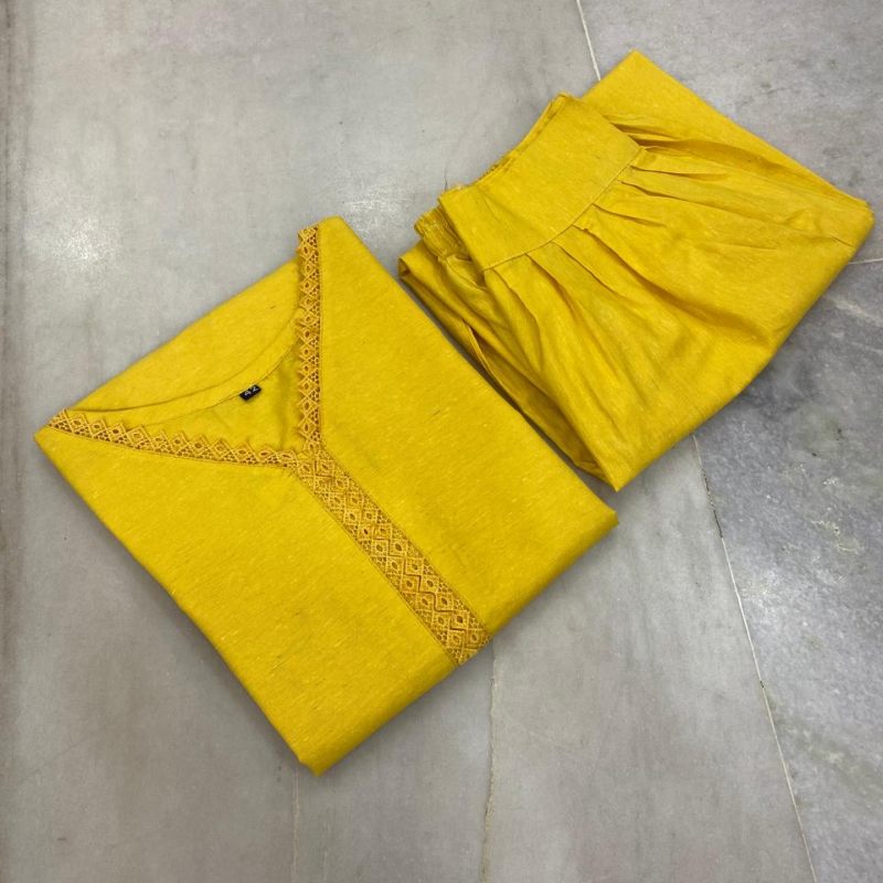 Yellow Kurti Palazzo Set